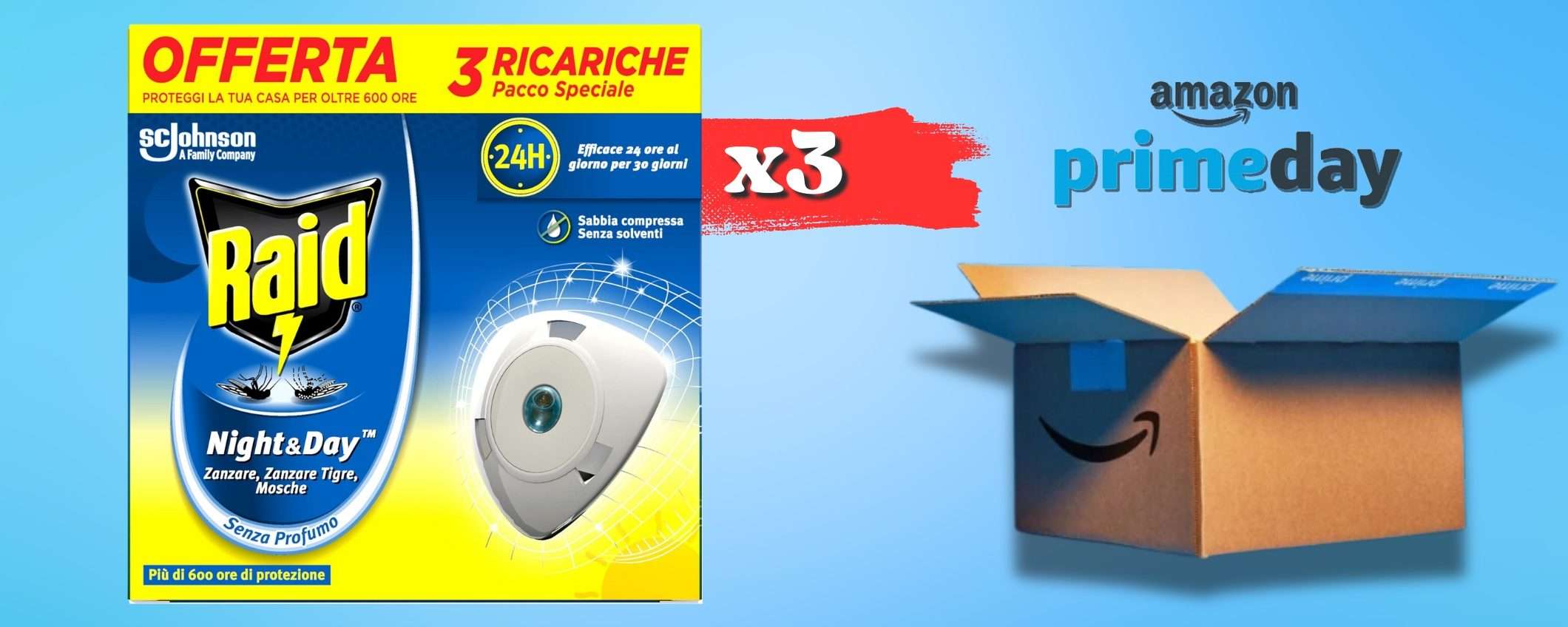 TRIPLA ricarica a prezzo SPACCIATO per Raid Night&Day: 7€ su Amazon