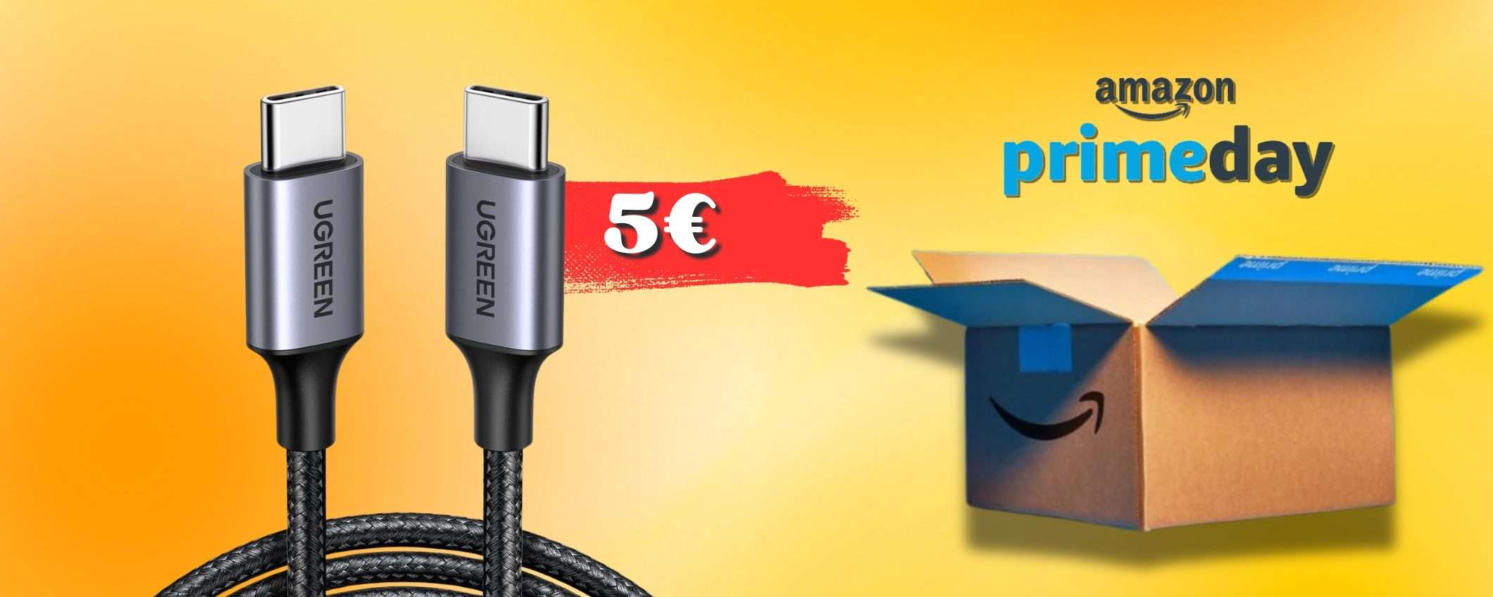 Cavo USB C USB C a 5€ per caricare iPhone e MacBook a 60W