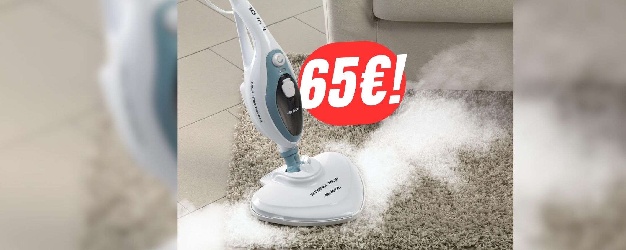 Elimina qualsiasi macchia con la SCOPA a VAPORE di Ariete in offerta a 65€!