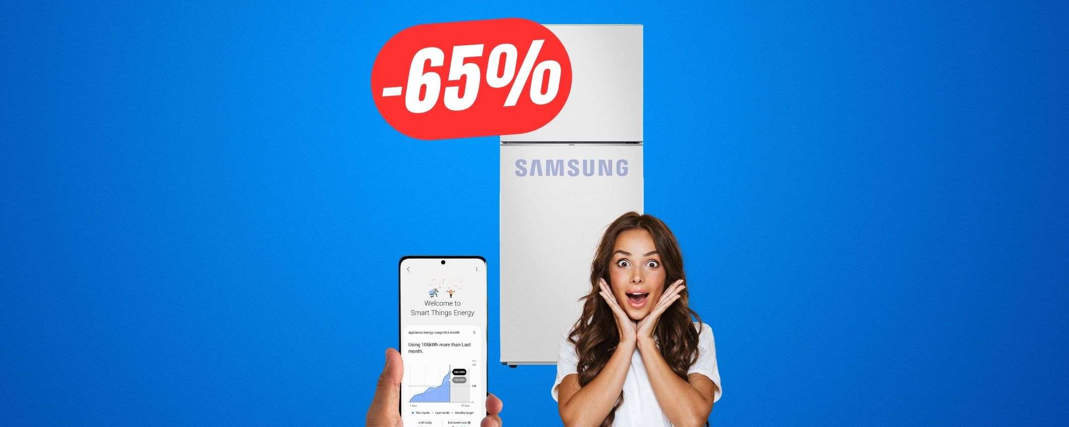 Il FRIGORIFERO SMART di Samsung in SCONTO del -65% è regalato!