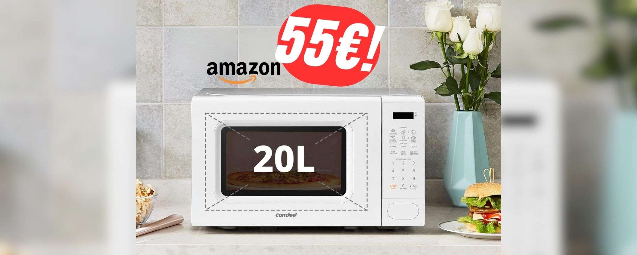 Questo MICROONDE da 20L costa solamente 55€ grazie allo sconto Amazon!