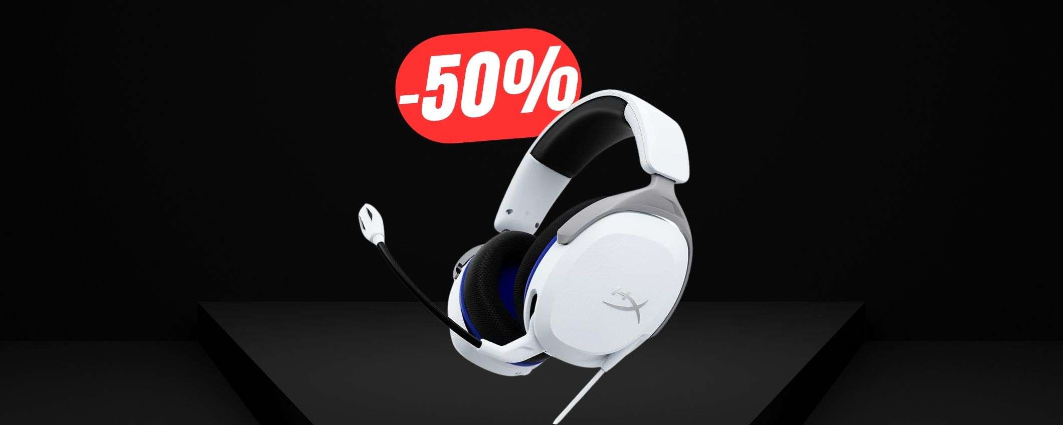 Solo 24€ per le CUFFIE da GAMING HyperX con lo sconto del -50%!