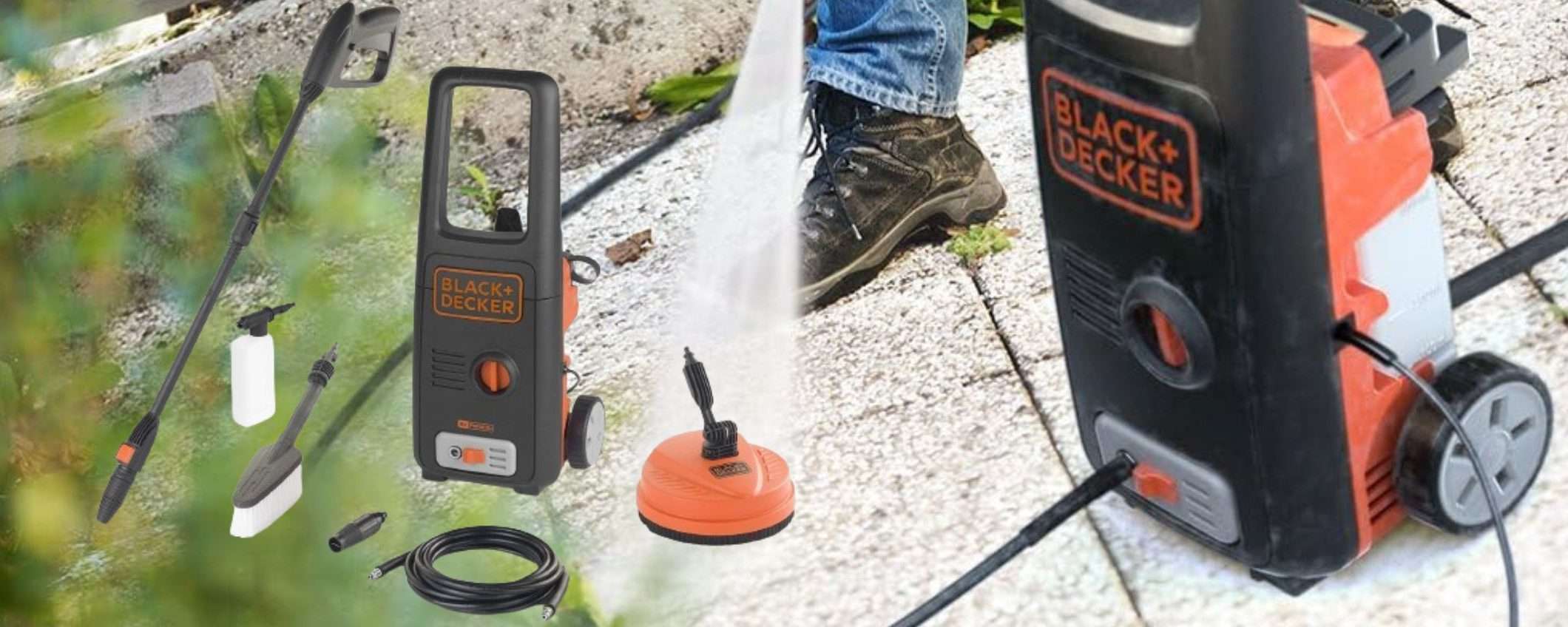 Black+Decker, è FOLLIA su Amazon: idropulitrice 110 bar con LAVAPAVIMENTI a 67€