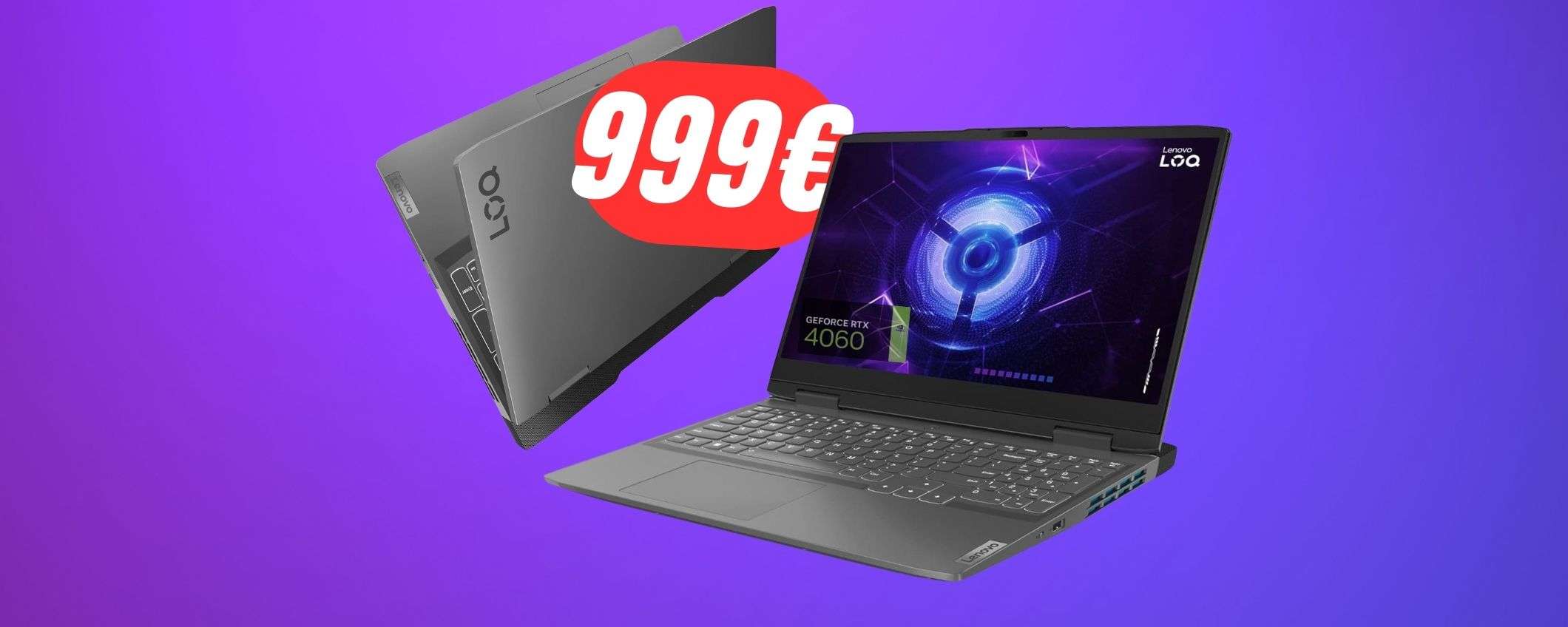 Scende sotto i 1000€ il PORTATILE Lenovo con RTX 4060, i5 13th Gen e display 144Hz!