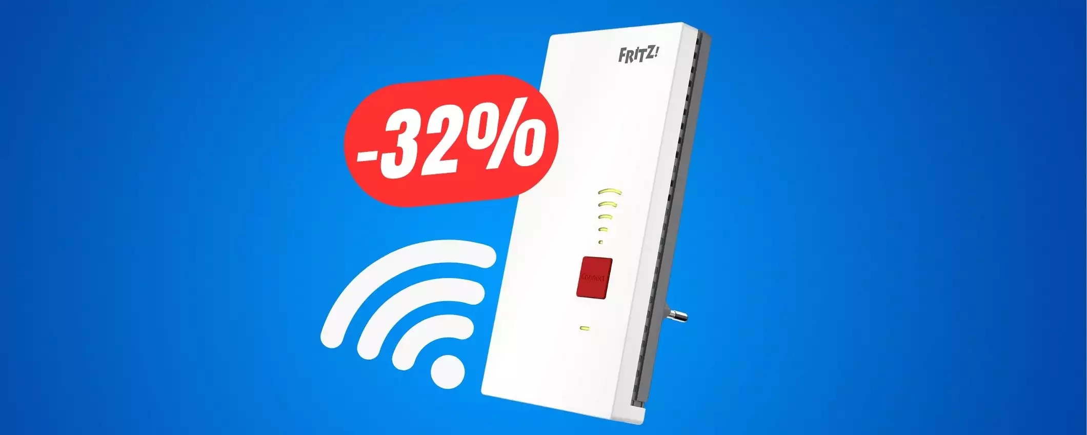 Con il RIPETITORE WiFi FRITZ! (-32%) non avrai più problemi di connessione!