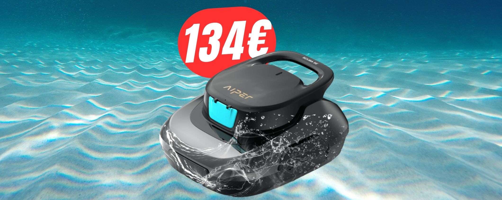 Piscina splendente con il robot pulitore (risparmi 95€ grazie allo SCONTO+COUPON!)