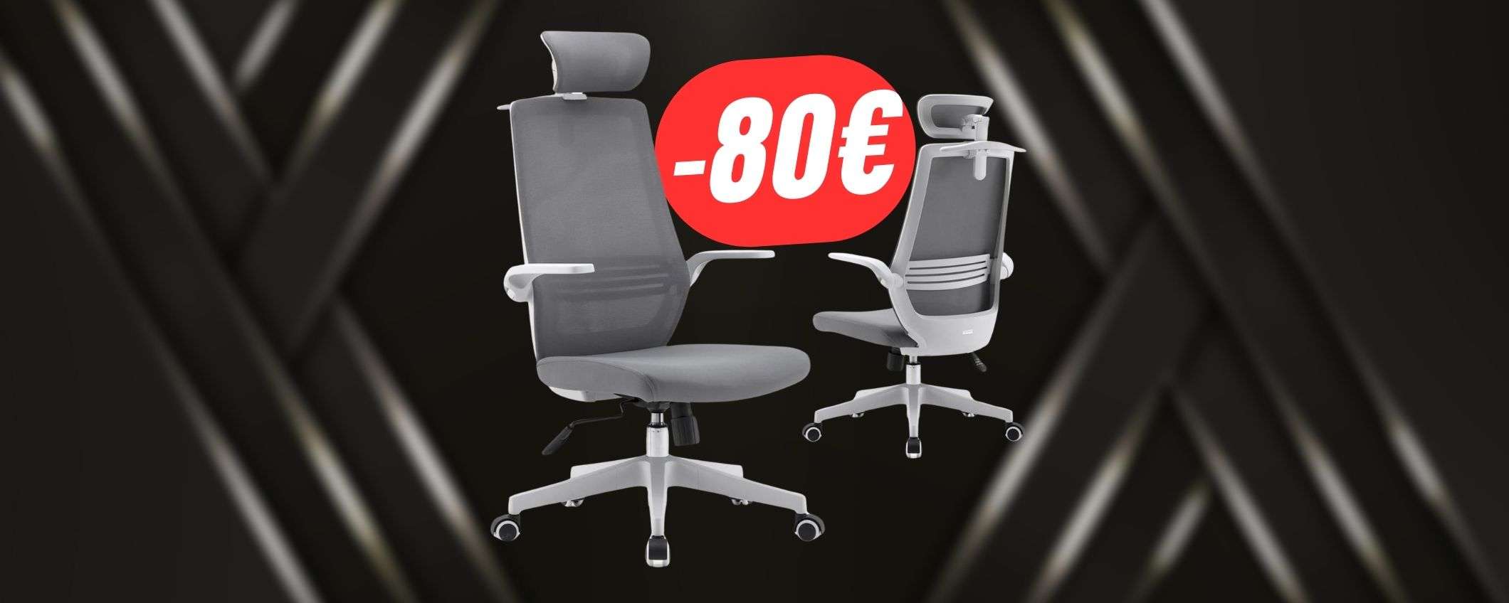 COUPON da -80€ per la SEDIA ERGONOMICA con poggiatesta integrato!