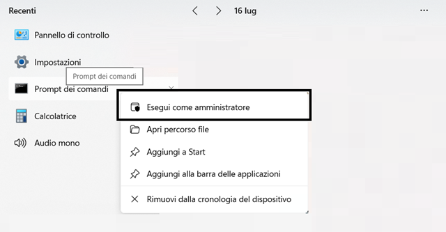 Ripristinare l’interfaccia classica dal pannello di controllo tramite il prompt dei comandi