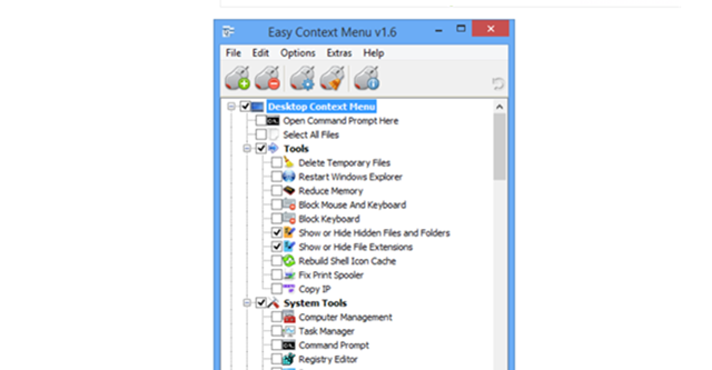 Easy Context Menu e le scorciatoie di programma al menu contestuale