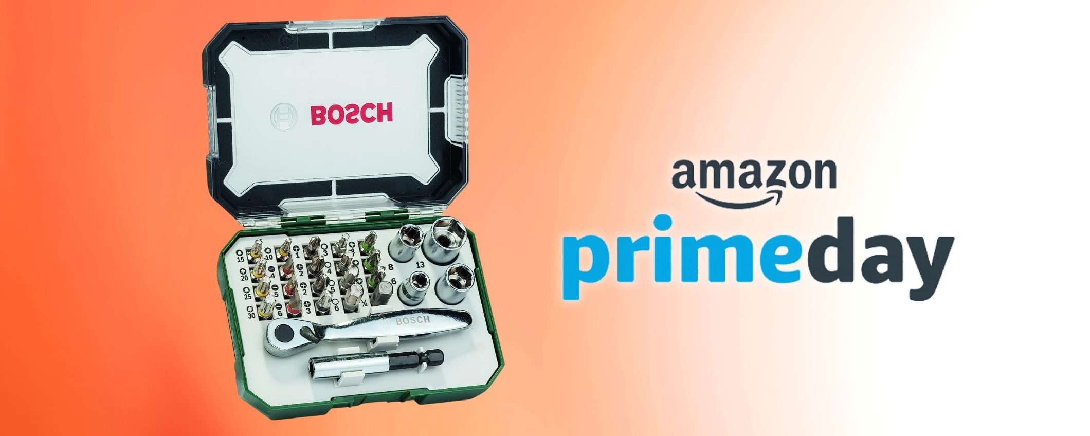 Fai-da-te e Prime Day: set chiave a cricchetto Bosch con 26 accessori in super sconto (-66%)