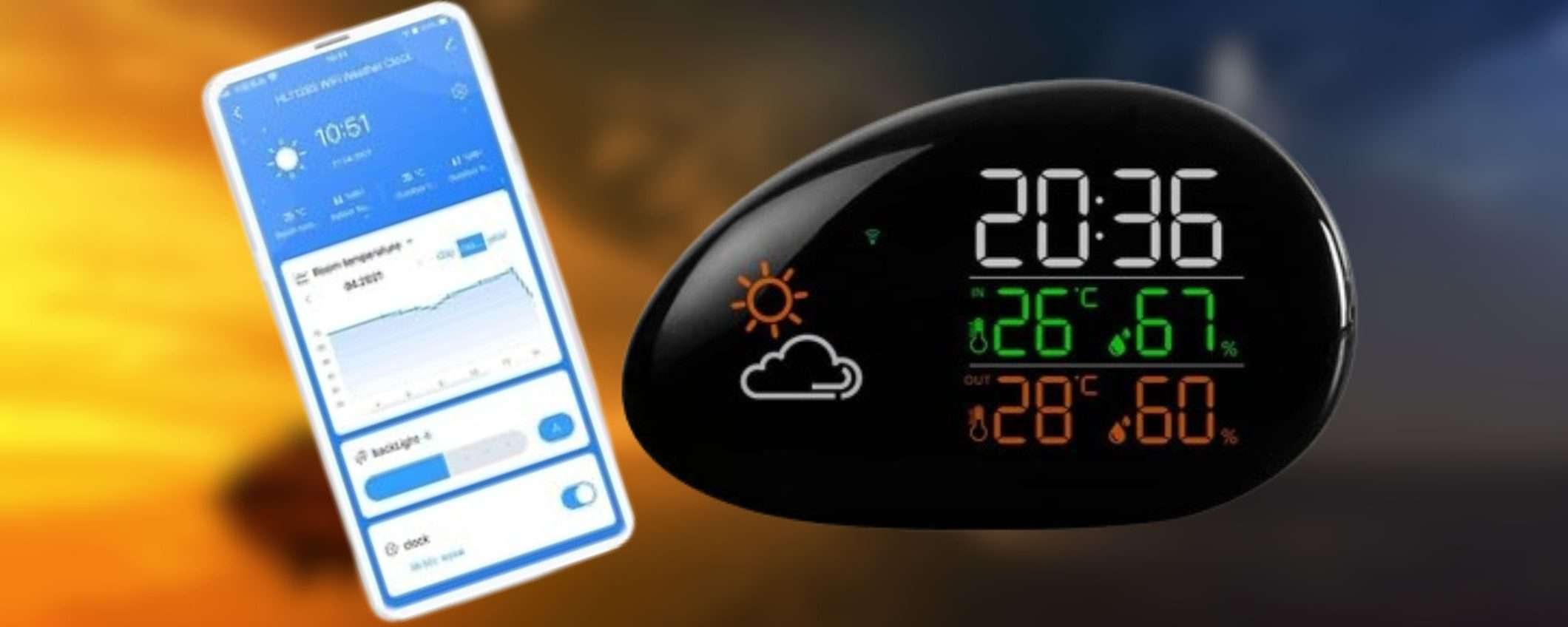 Stazione meteo SMART di design a 18€ su Amazon: è uno SPETTACOLO