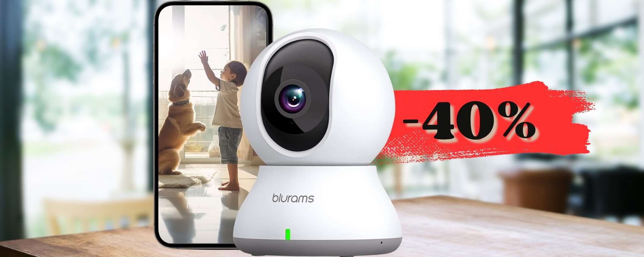 Parti TRANQUILLO in vacanza: telecamera WIFI 360° da interno