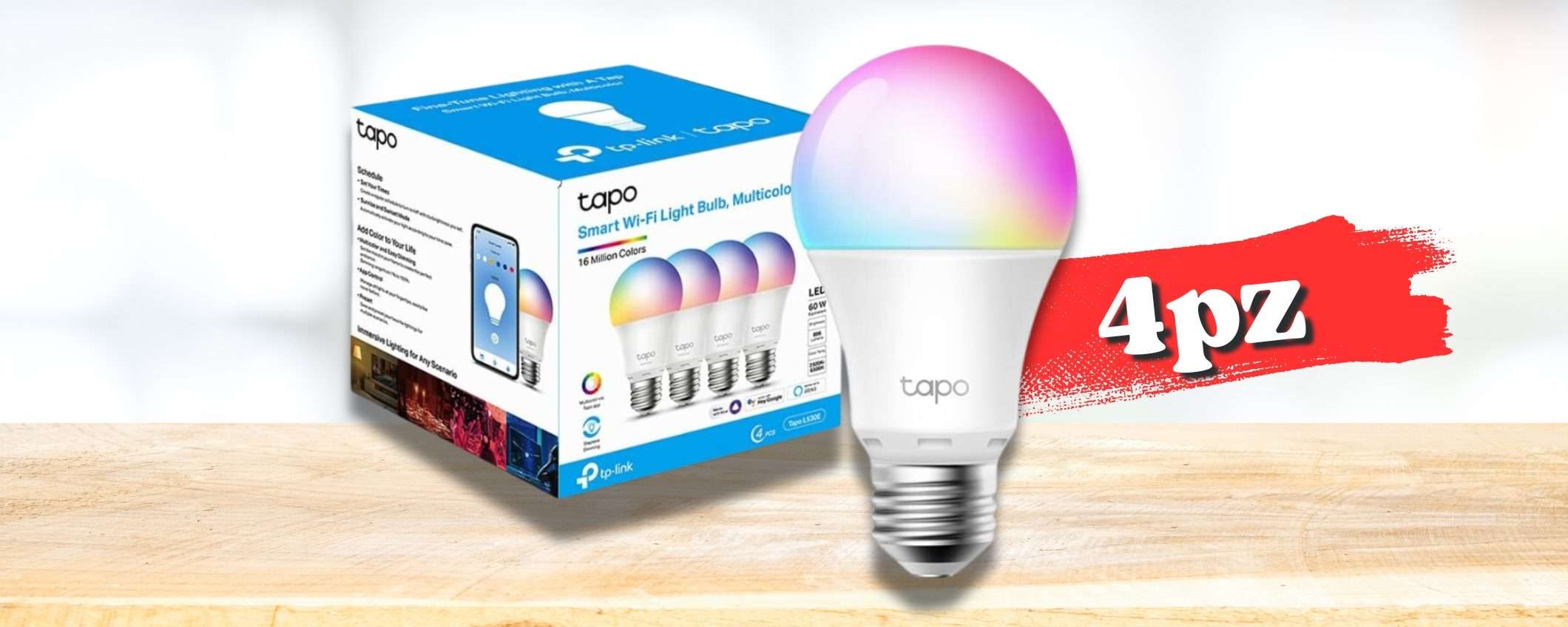 Un acquisto per illuminazione SMART in tutta casa: 4 lampadine TP Link