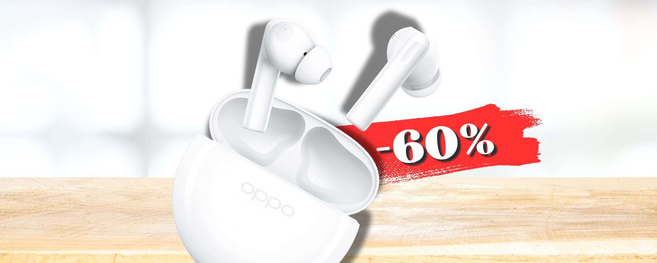 OPPO Enco Buds2 prezzo DISINTEGRATO con sconto 60% su auricolari TOP