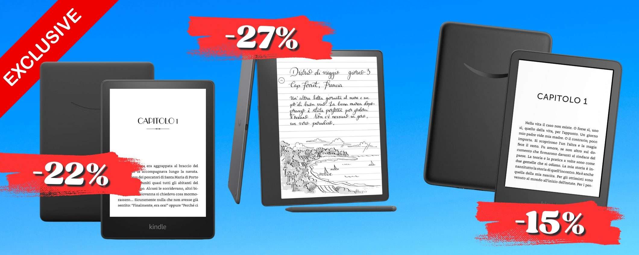 KINDLE per tutte le tasche: sconti fino al 27% sui modelli più AMBITI