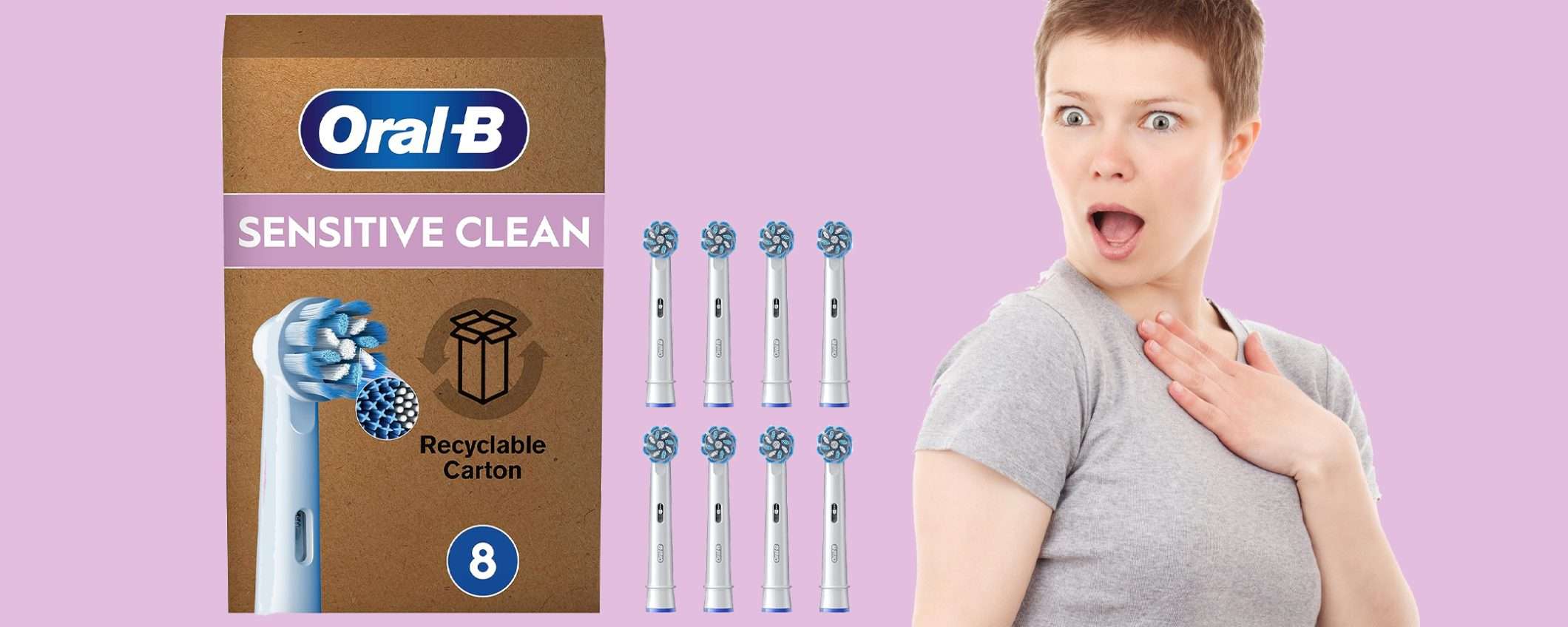 Testine Oral-B Sensitive Clean (8pz) in SUPER offerta (-49%)