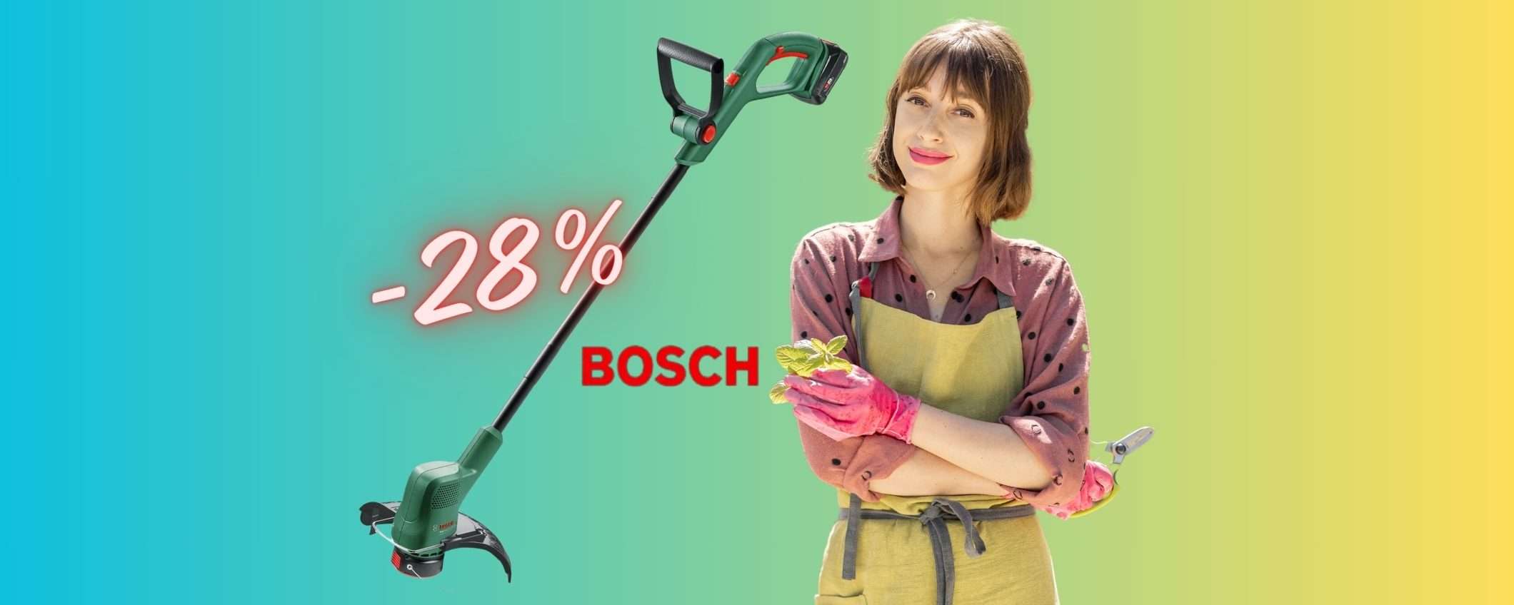 Bosch: decespugliatore a batteria in OFFERTA a TEMPO a MENO di 100€