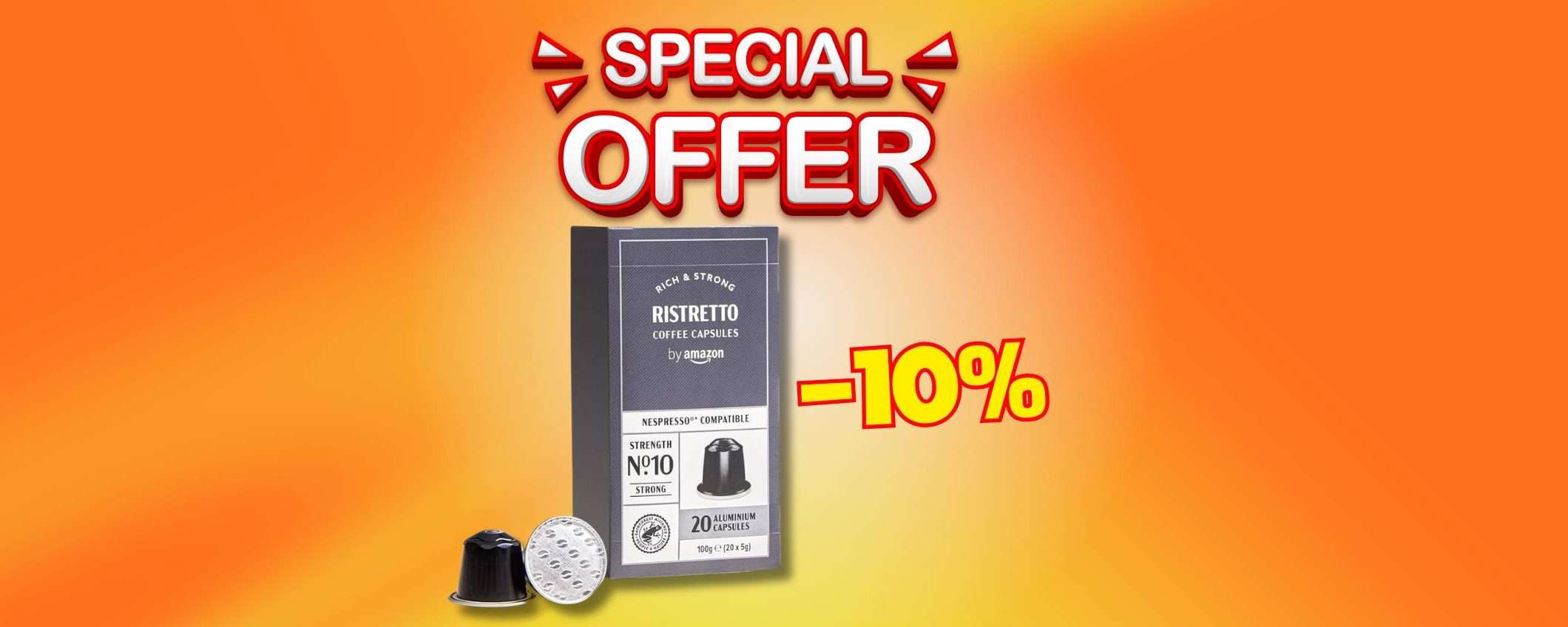 100 capsule caffè ristretto by Amazon in sconto del 10%