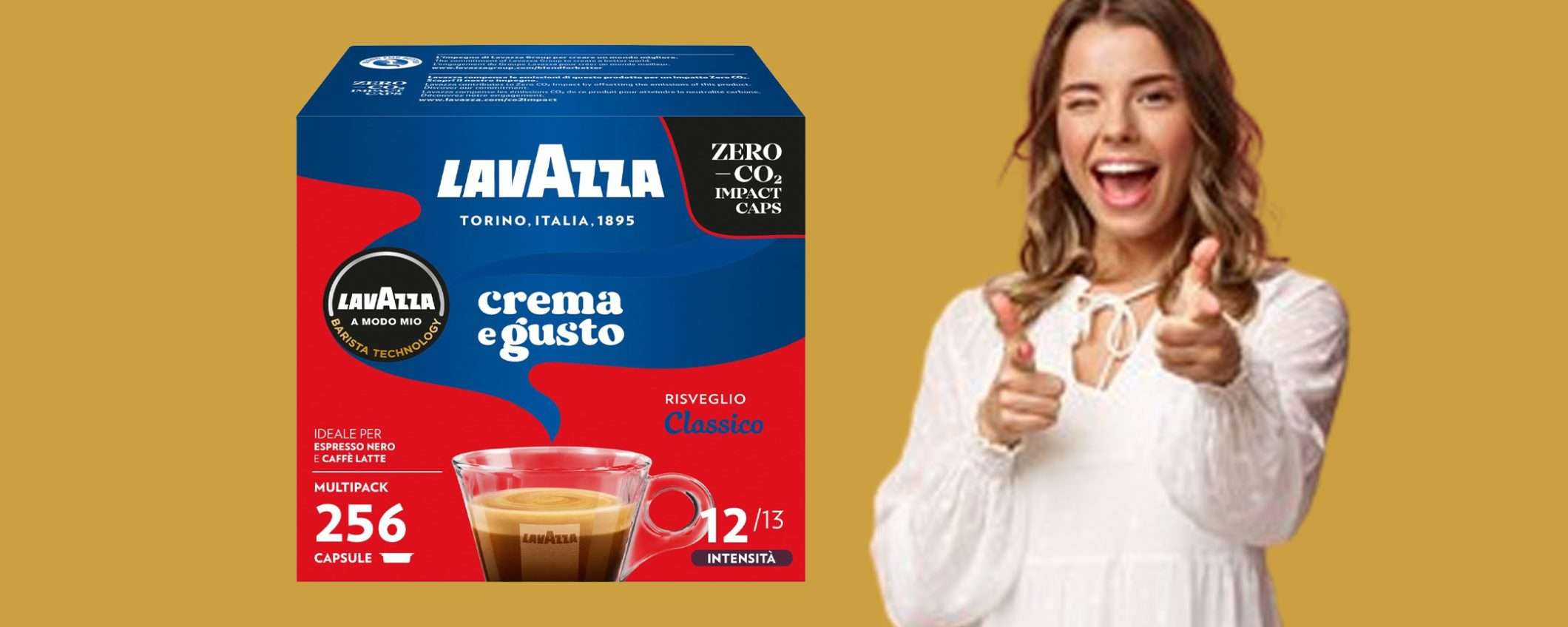 Capsule Lavazza A Modo Mio (256pz): sconto WOW (0,20€/unità)