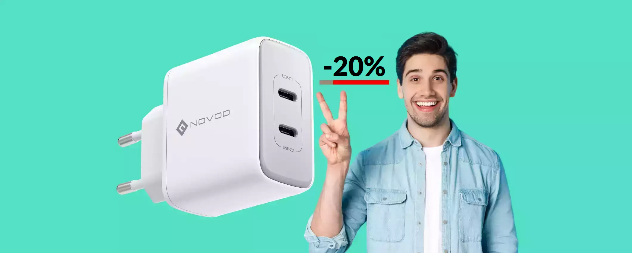 Caricabatterie USB C 2-in-1: spunta il COUPON per averlo a 13€