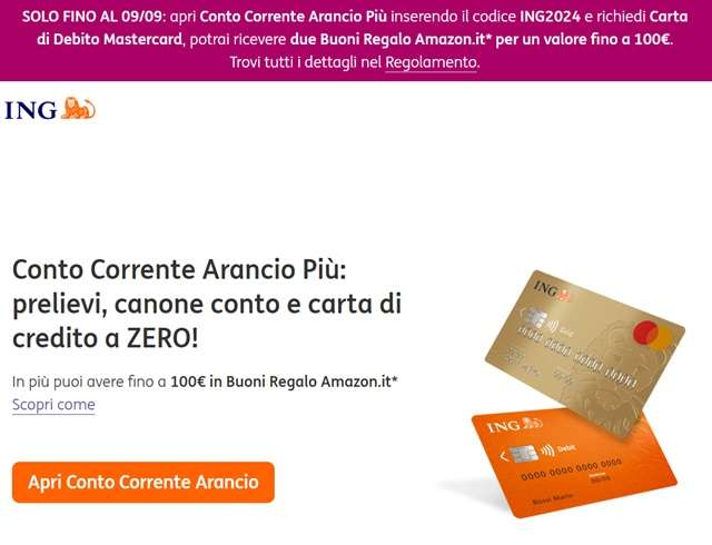 conto corrente arancio più promo