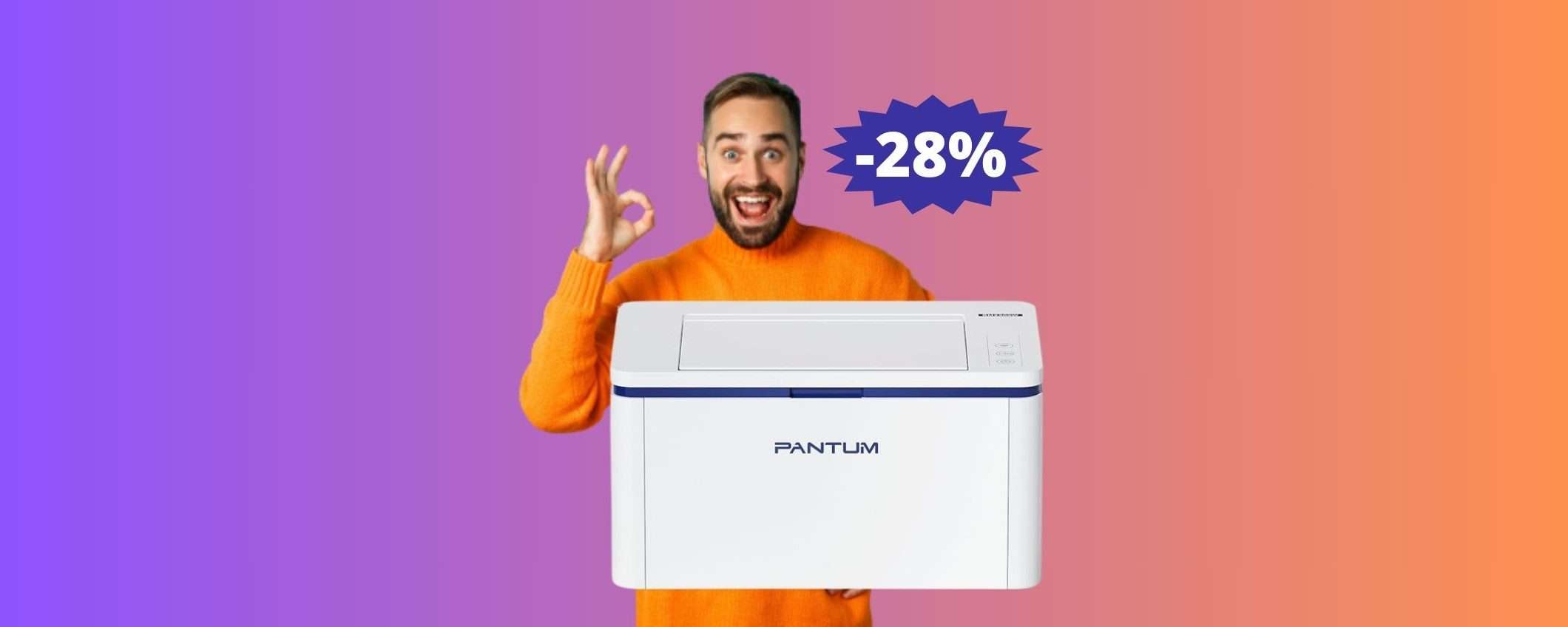 Stampante PANTUM BP2309W: IMBATTIBILE sotto i 100 euro (-28%)