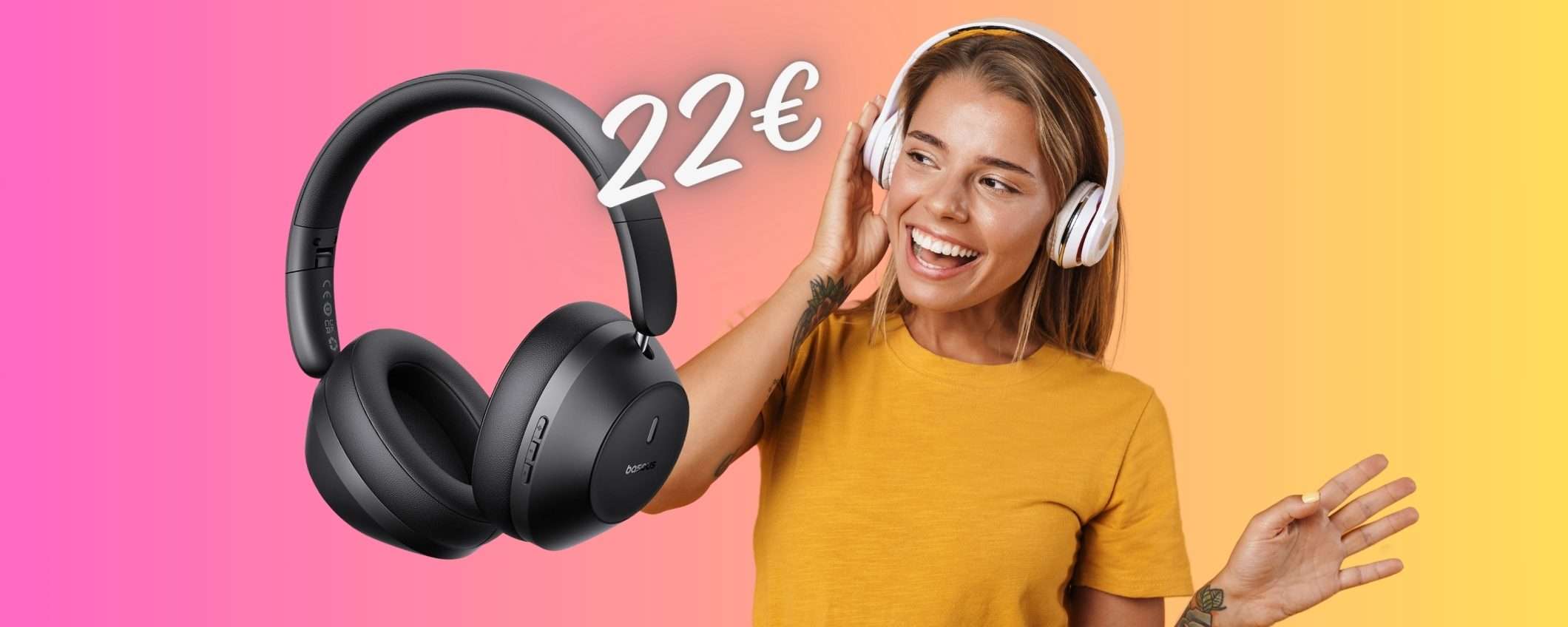 Cuffie Bluetooth Baseus in PROMO FOLLE a 22€, Amazon esagera