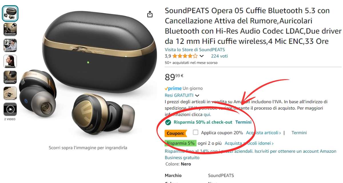 cuffiette-bluetooth-soundpeats-opera05-sconto-urlo-70-coupon