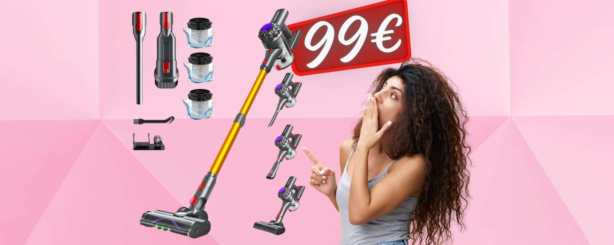 Doppio SCONTO FOLLE su Amazon per questo aspirapolvere senza fili (99€)