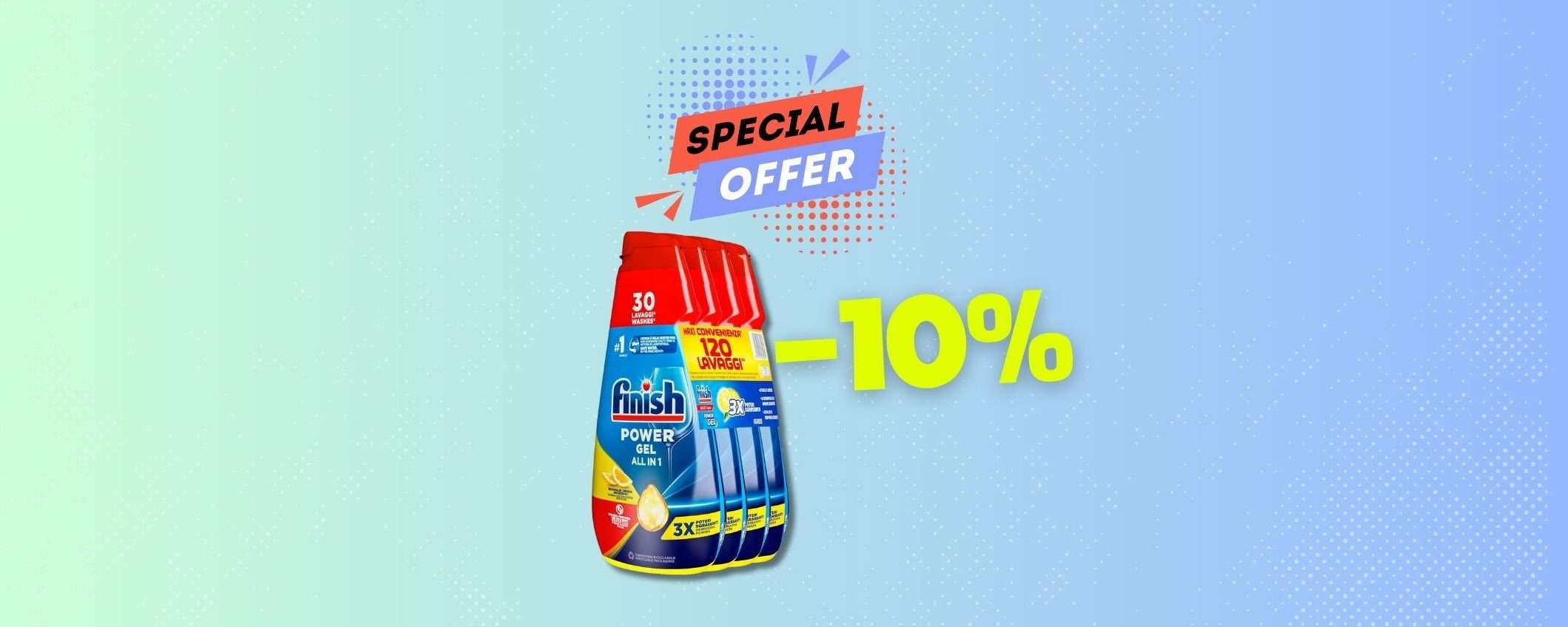 Lavastoviglie perfetta con Finish Powerful in sconto del 10%