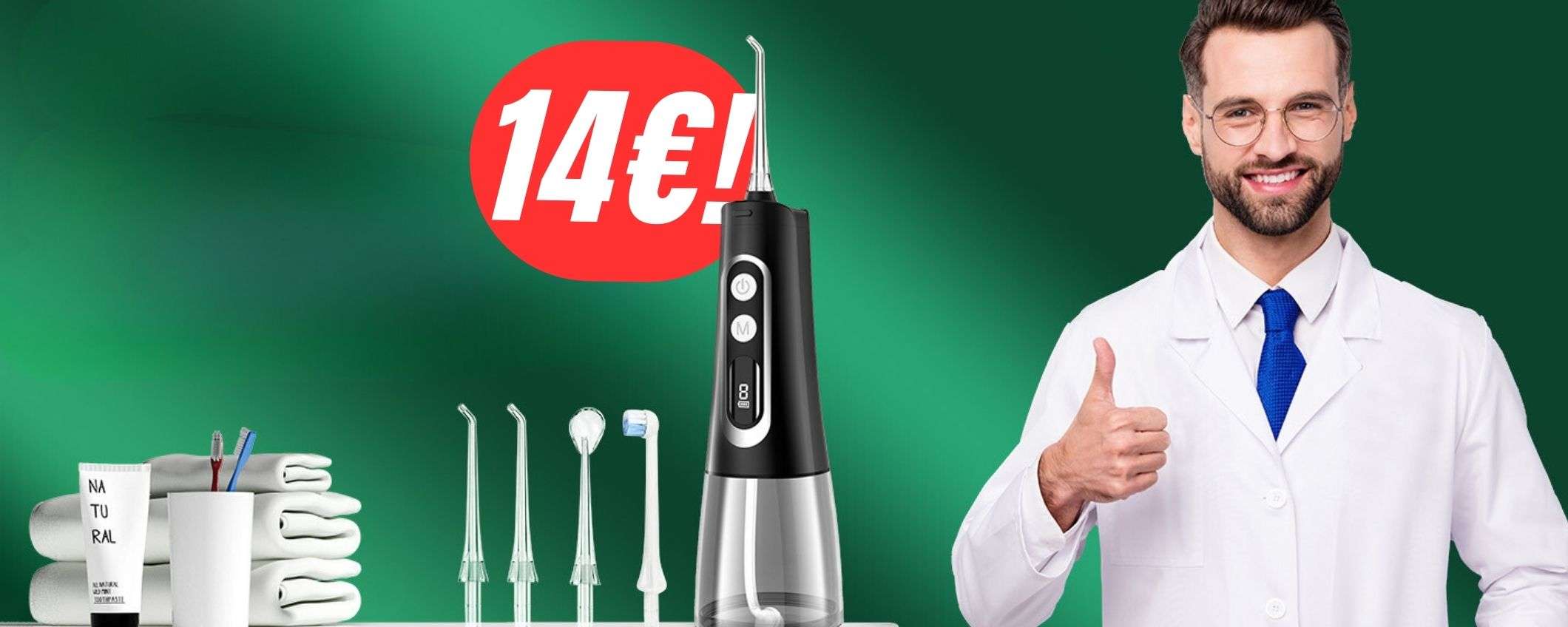 Denti perfetti grazie all'IDROPULSORE scontato del -78%!