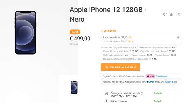 iphone 12 499 euro unieuro