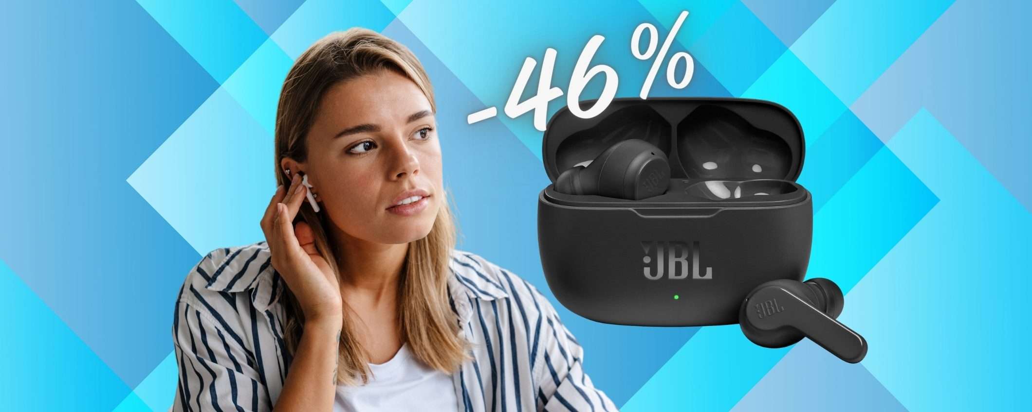 JBL Wave 200TW: in SCONTO del 46% le mitiche cuffiette wireless