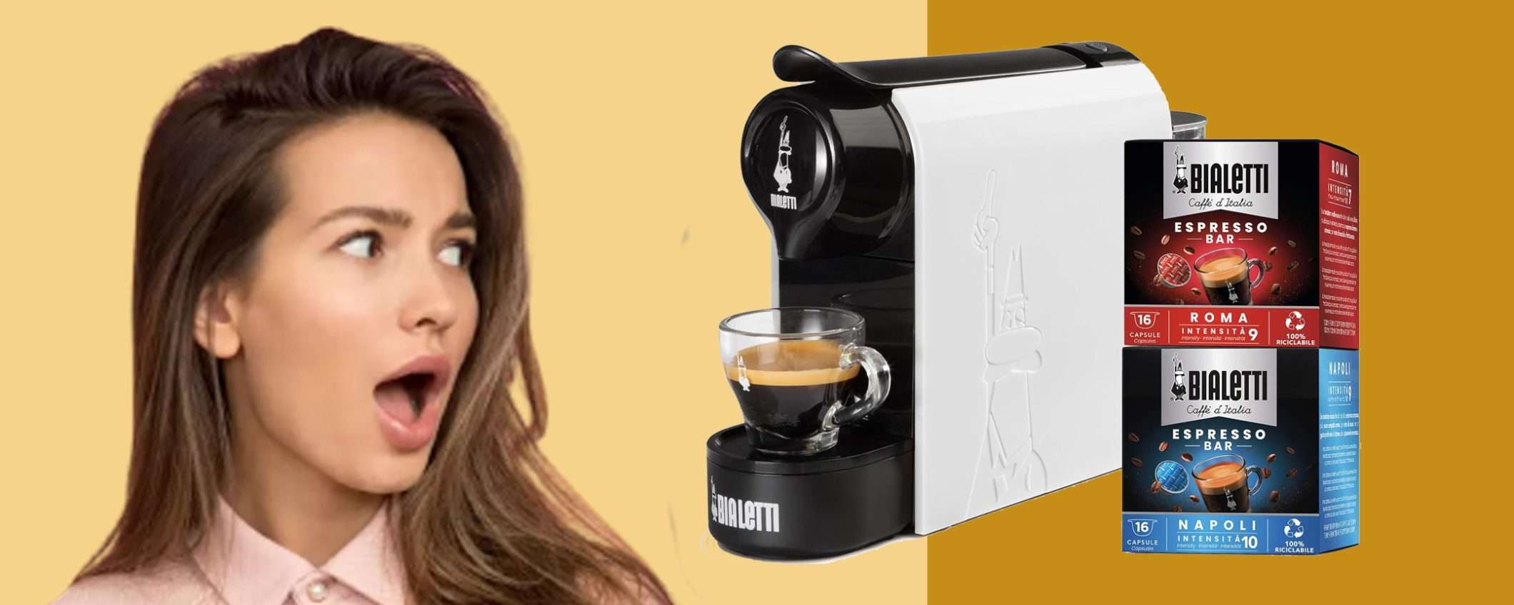 Bialetti Gioia+32capsule: sconto Prime Day IMPERDIBILE (-14%)