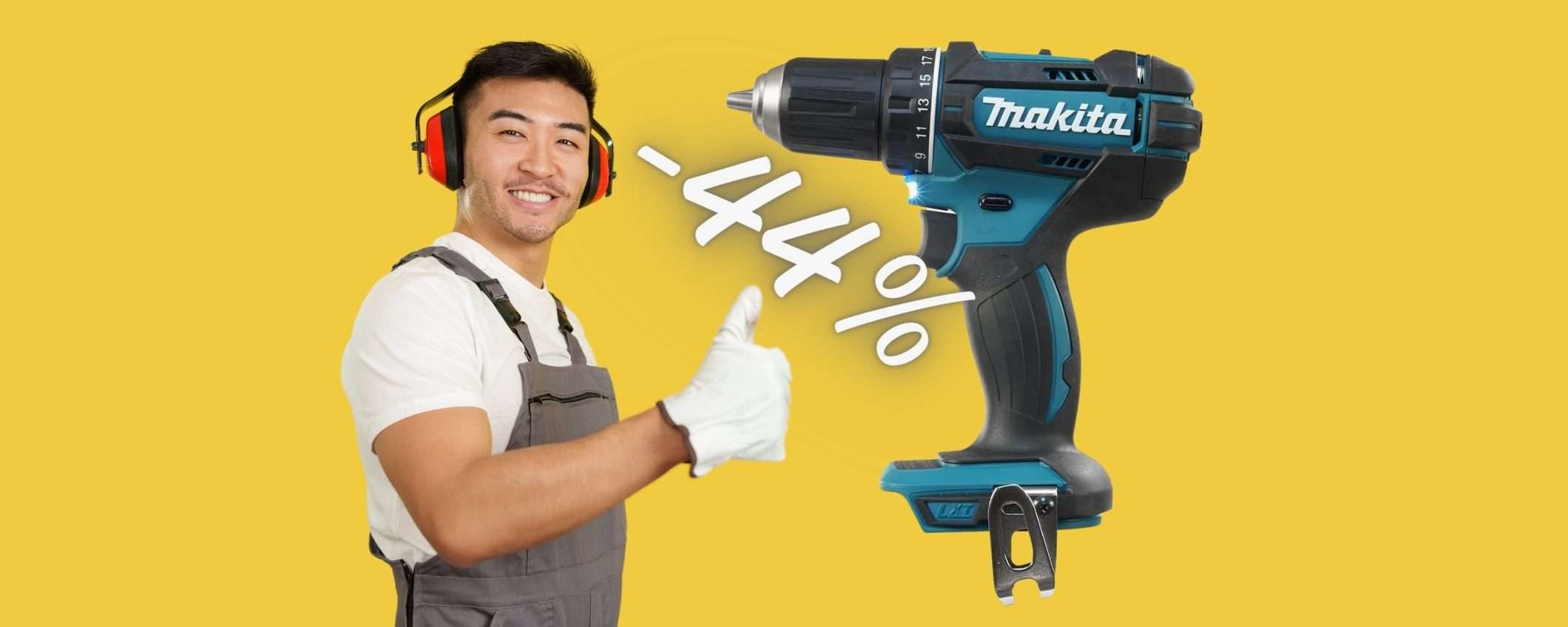 Makita SHOCK su Amazon: trapano avvitatore a batteria al 44% in MENO