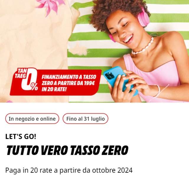 mediaworld tutto vero tasso zero