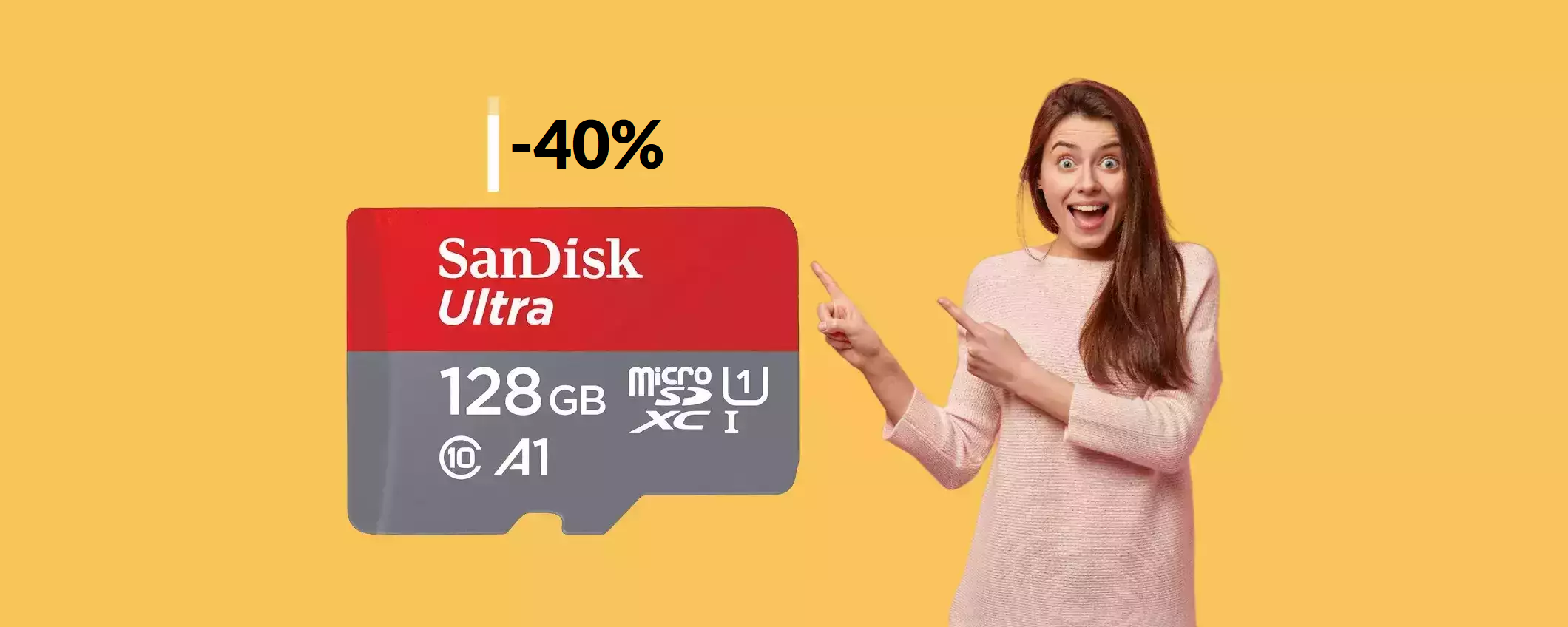 MicroSD 128GB: con lo SCONTO del 40%, è già tua a soli 17€