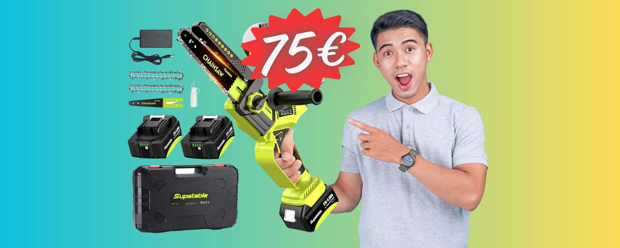 Mini Motosega a Batteria a un PREZZACCIO su Amazon (75€)