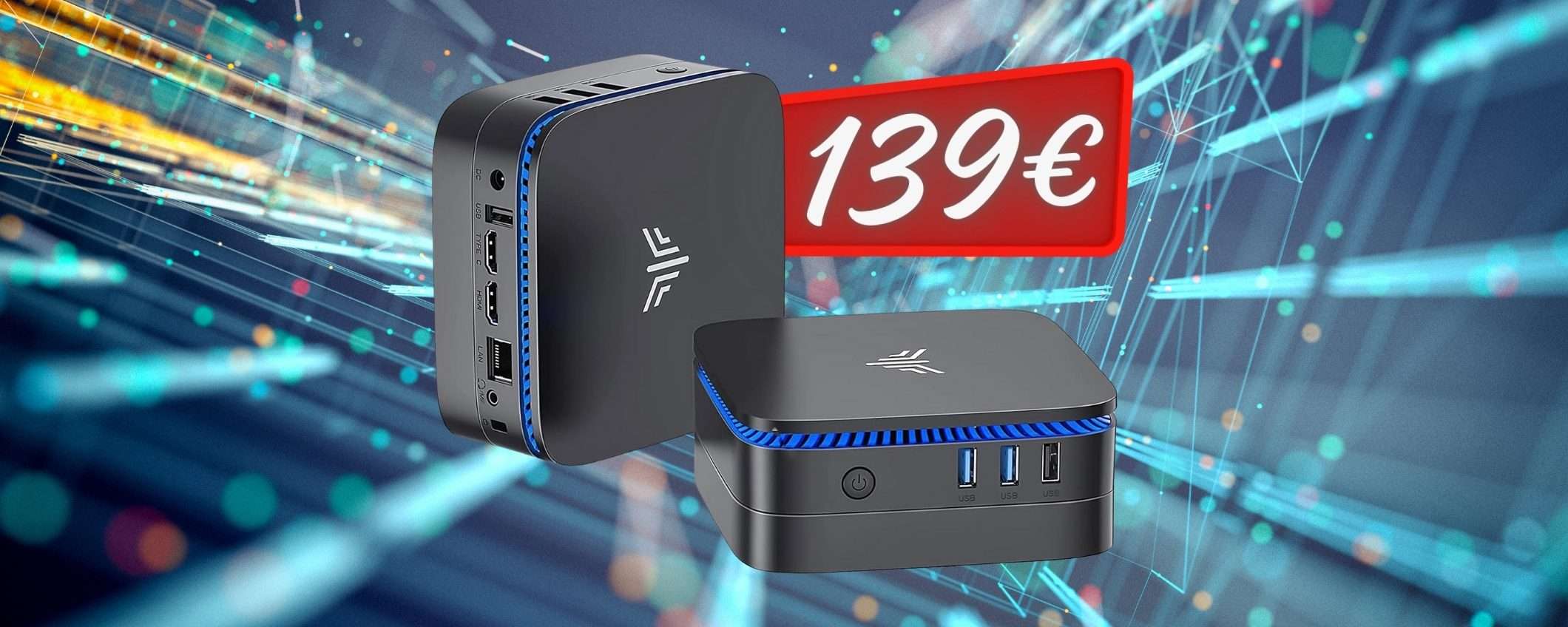 Mini PC con CPU Intel, 8GB di RAM e 256GB di SSD a SOLI 139€