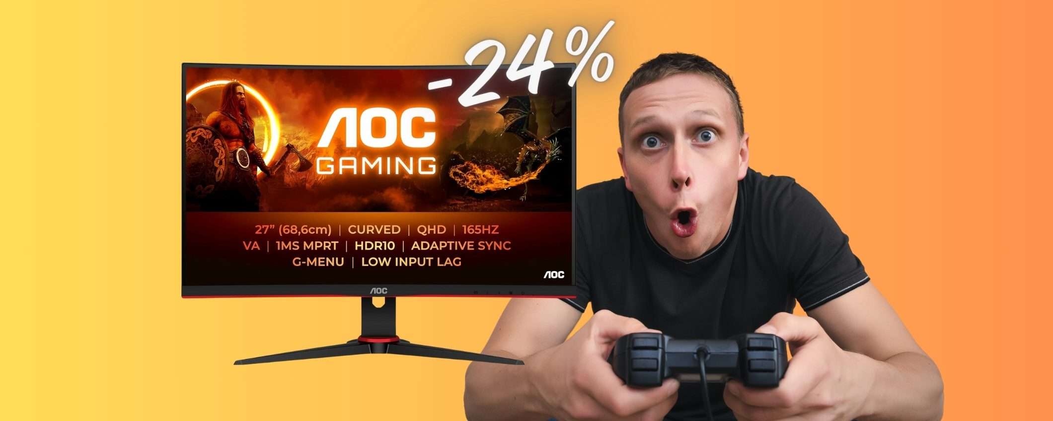 Monitor curvo da Gaming con display da 27