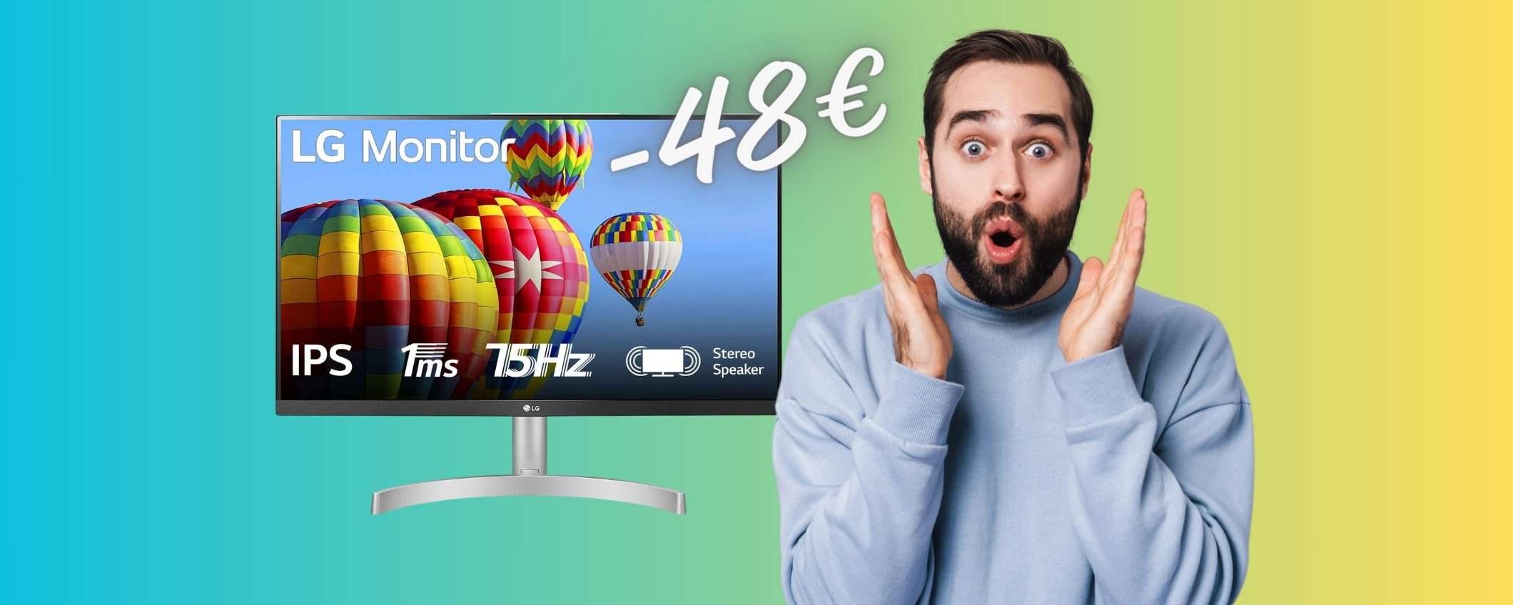 Monitor LG da 27 pollici FHD con tempo di risposta da 1ms tuo a 48€ in MENO