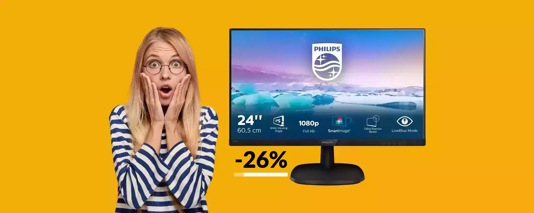 Monitor FullHD 24'', lo SCONTO è imbarazzante: già tuo ad 88€