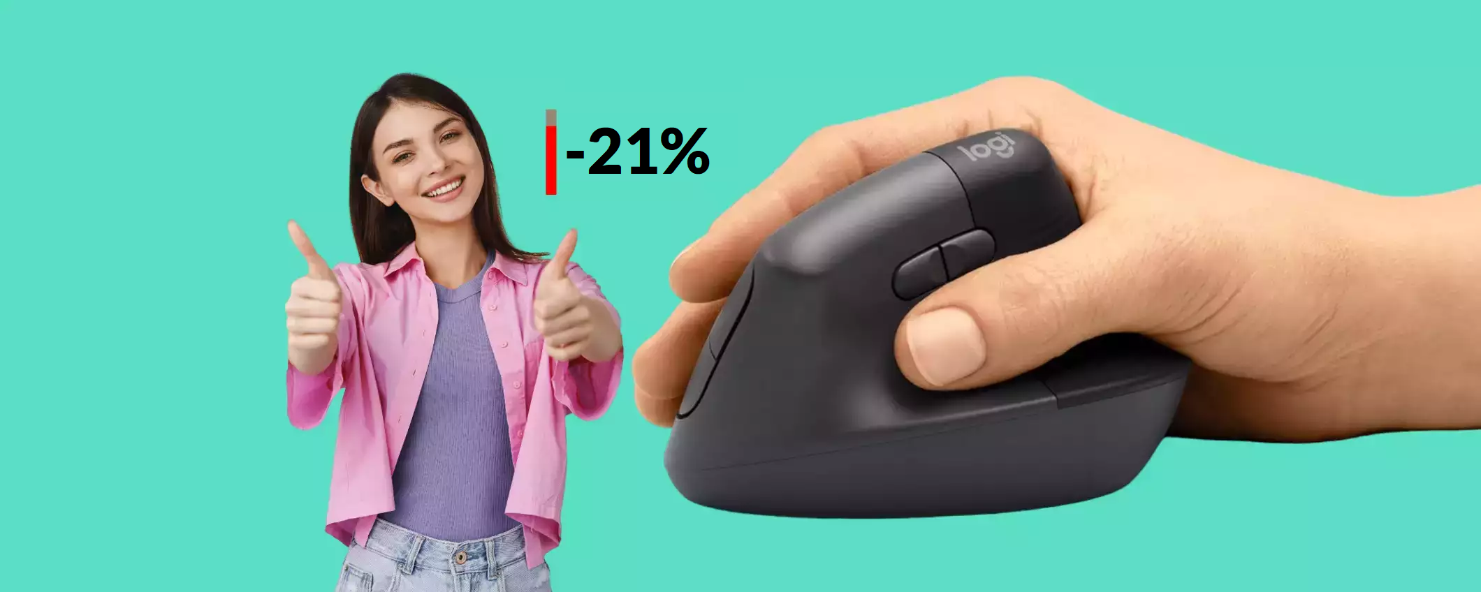 Mouse VERTICALE Logitech: una goduria per polso e mani (-21%)