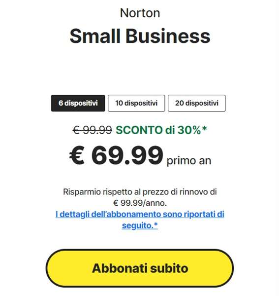 norton small business 69,99 euro