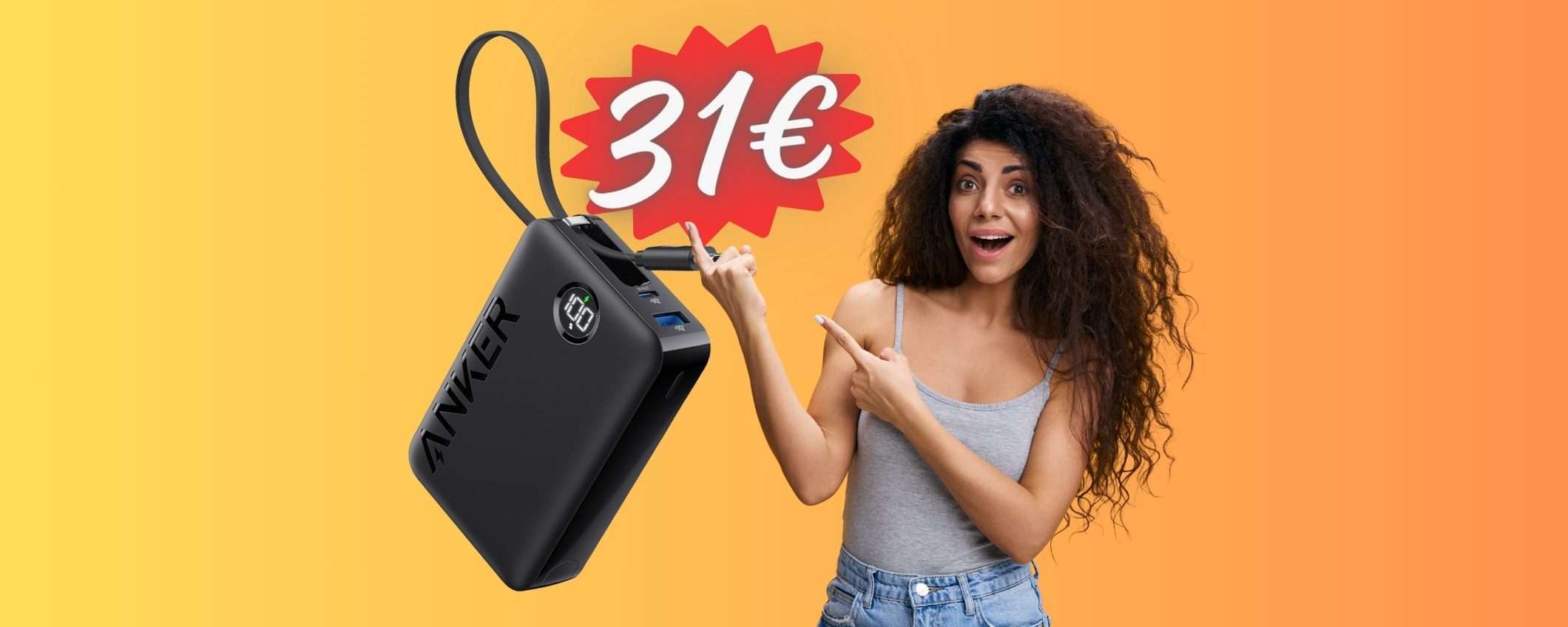 OFFERTA del weekend: Power Bank con cavo integrato e 2 uscite a SOLI 31€