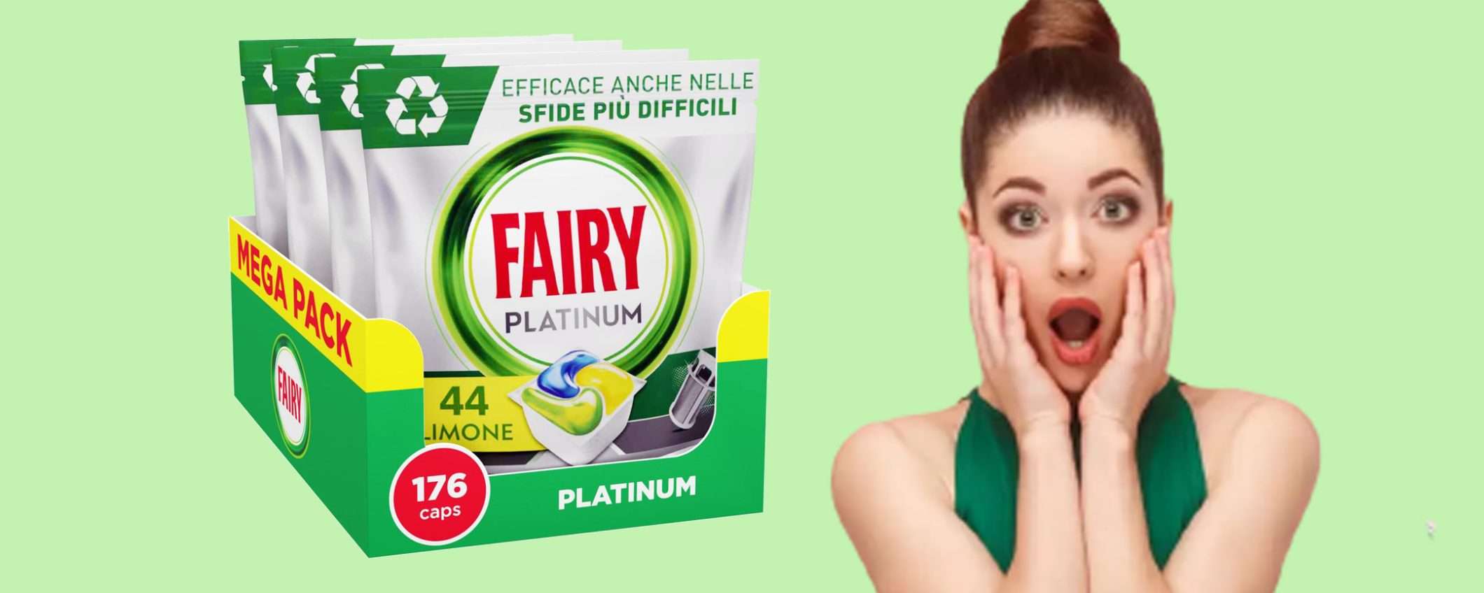 Pastiglie lavastoviglie Fairy Platinum (176caps): sconto Prime Day del 39%