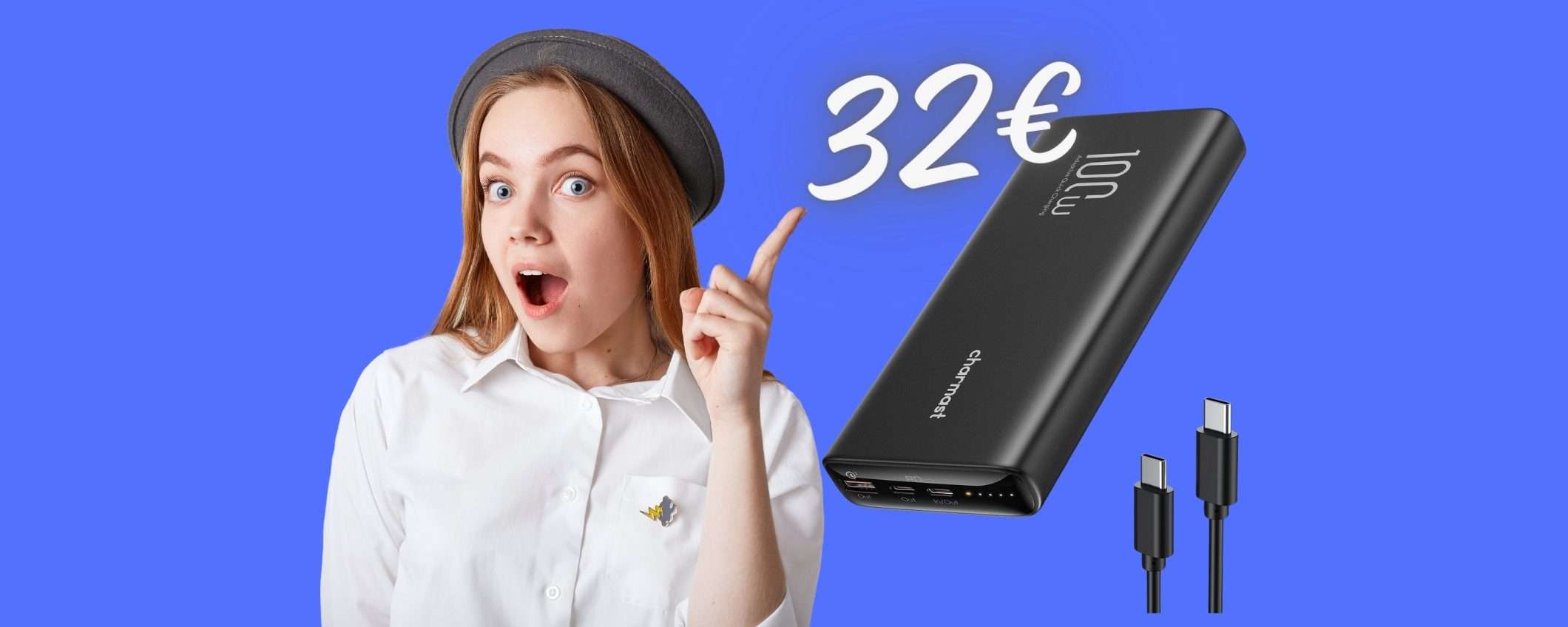 Power Bank da 100W e capacità da 20000 mAh a PREZZO SCIOLTO (32€)