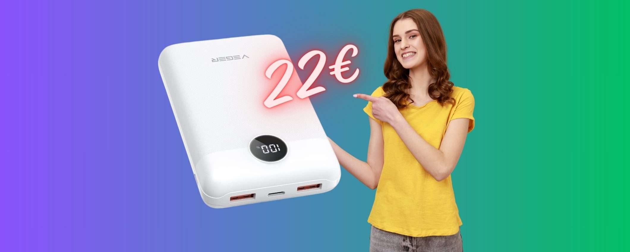 Power Bank da 20000mAh in SUPER SCONTO ora tuo a soli 22€