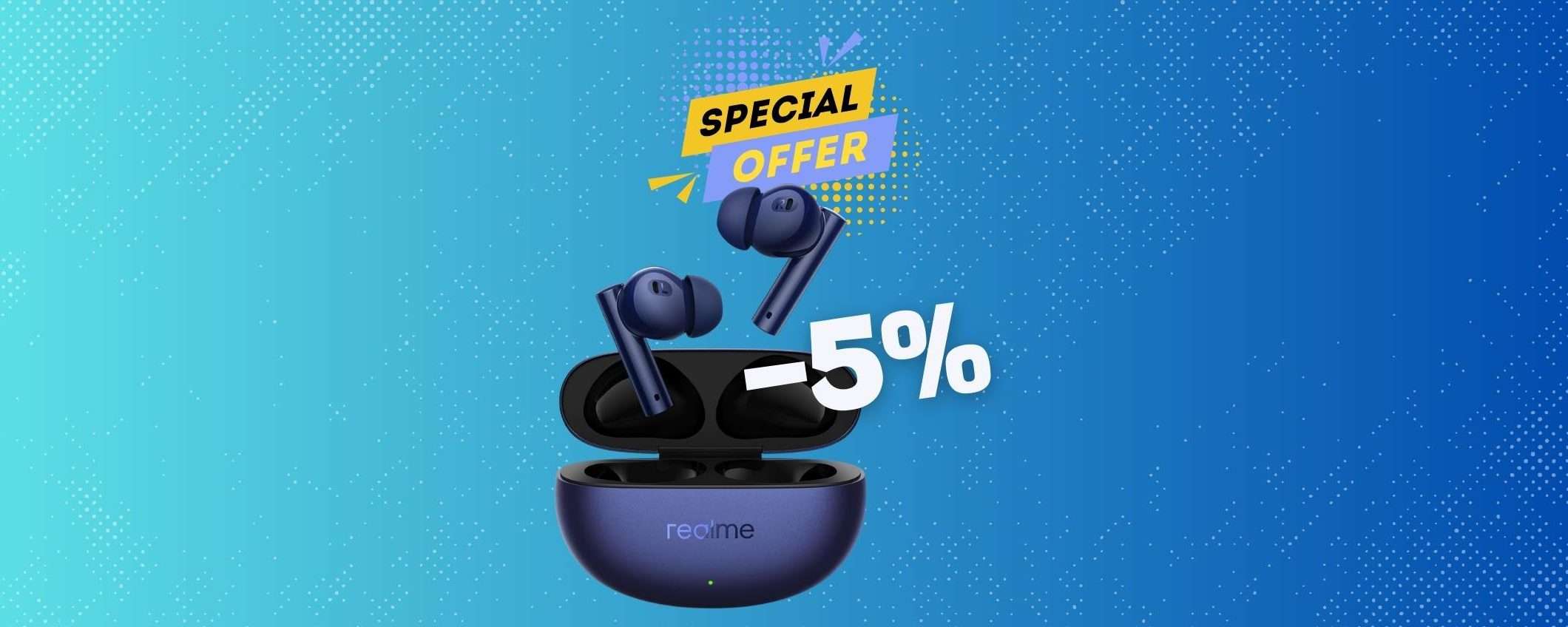 Auricolari a meno di 35€? Possibile con i realme Buds Air 5!