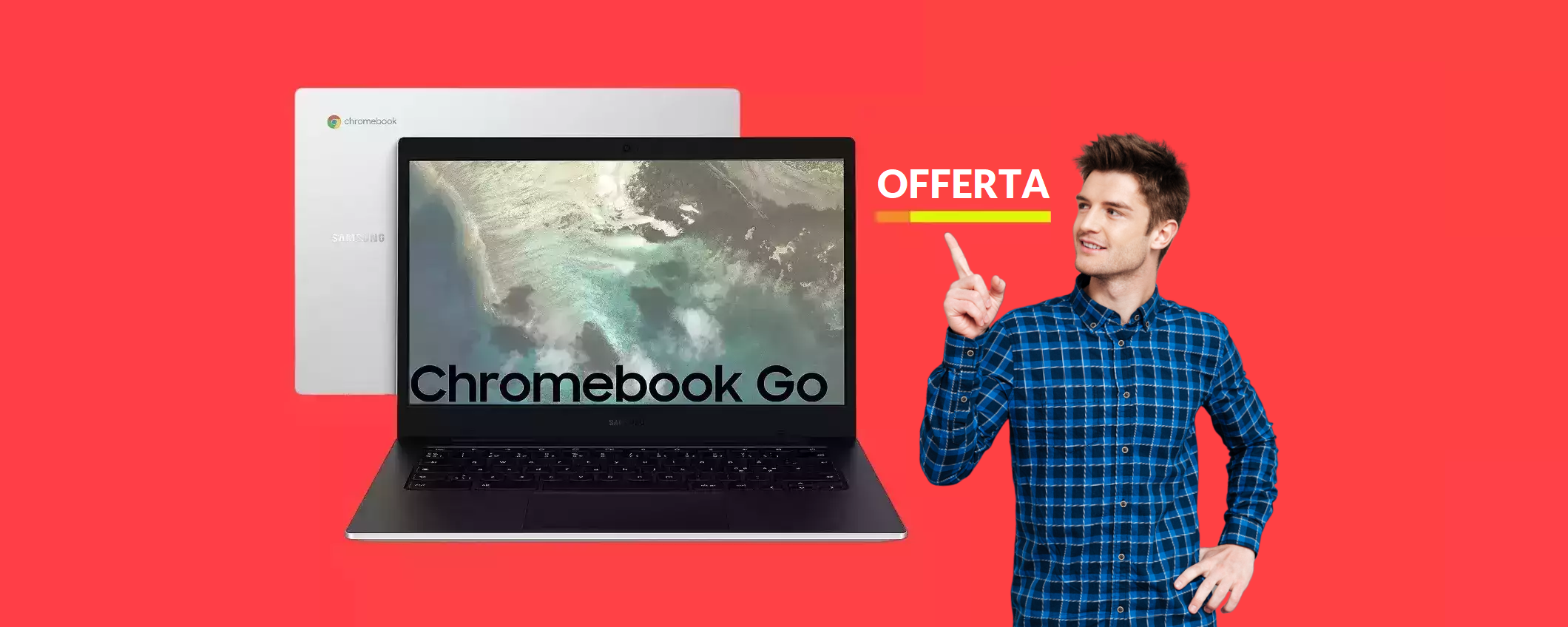 Samsung Galaxy Chromebook Go al minimo storico: tuo con 219€